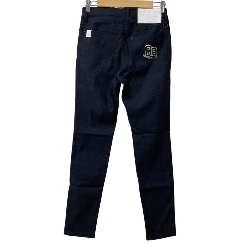 24SS PEARLY GATES パーリーゲイツ EXストレッチ vision PGチェックドビー レディースパンツ ゴルフウェア サイズ0 ネイビー レディース 古着