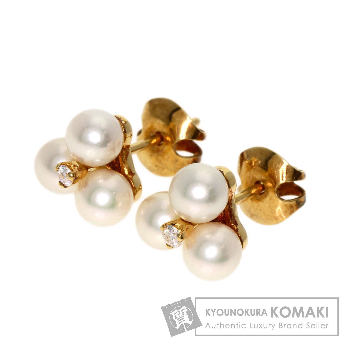 お歳暮 2025 MIKIMOTO ミキモト パール 真珠 ダイヤモンド ピアス K18YG アクセサリー