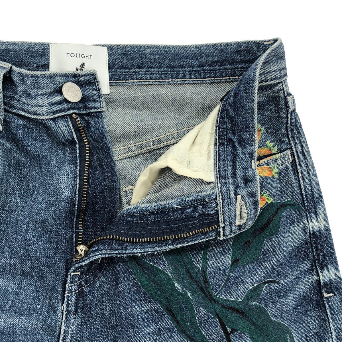 TOLIGHT フラワープリントデニムパンツ