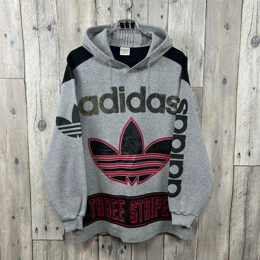 OLD adidas 90s アディダス 日本製 スウェット パーカー M-L
