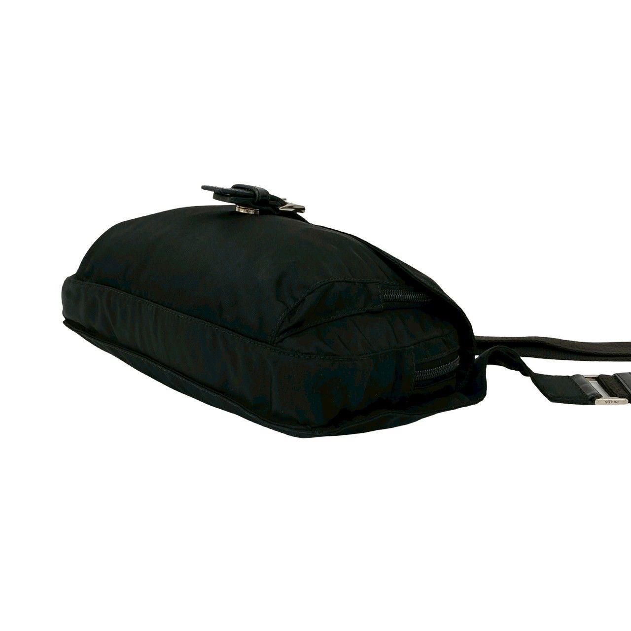 極 美品 PRADA プラダ 三角ロゴ 金具 テスート ナイロン レザー 本革