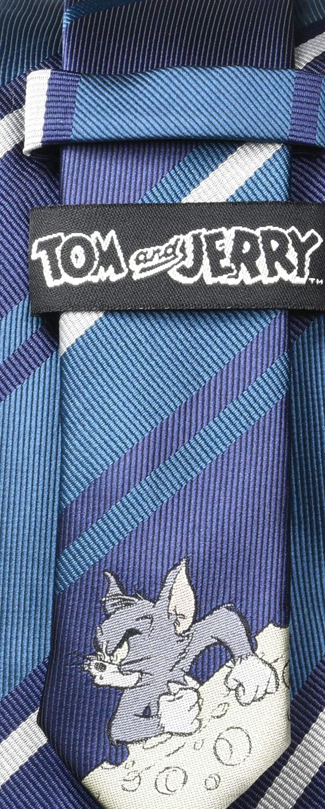 T-J 000001-003 ターコイズ1 ストライプ1 ネクタイ 標準 トムとジェリー フローレンスペック