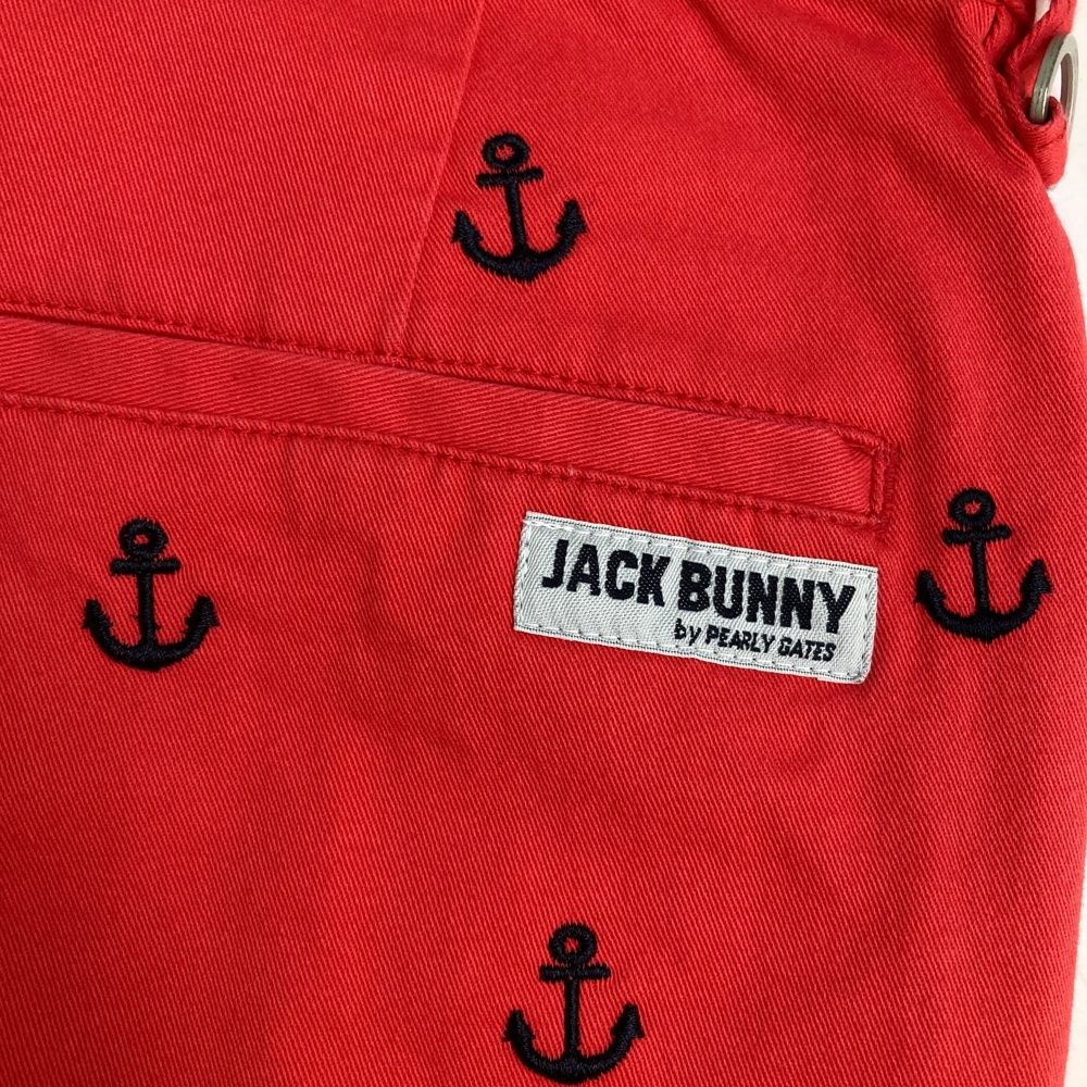 サイズ：3 JACK BUNNY ジャックバニー  ストレッチパンツ 刺繍 レッド系 [240101493356] ゴルフウェア メンズ ストスト サイズ：3 JACK BUNNY ジャックバニー ストレッチパンツ 刺繍 レッド系