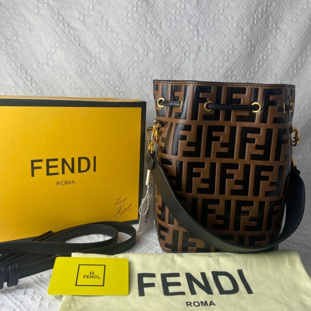 ✨新品✨FENDI モン トレゾール ブラウンレザー ミニバッグ@July jewelry