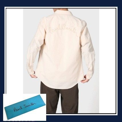 新品☆Paul Smith シャツ Rope ロゴ エンブロイダード ☆象牙☆L 