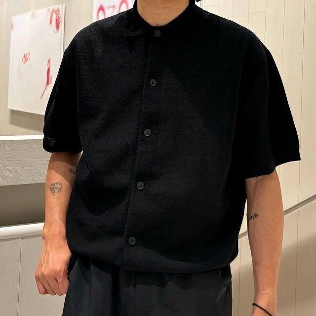 H BEAUTY&YOUTH ショートスリーブカーディガン ブラック S