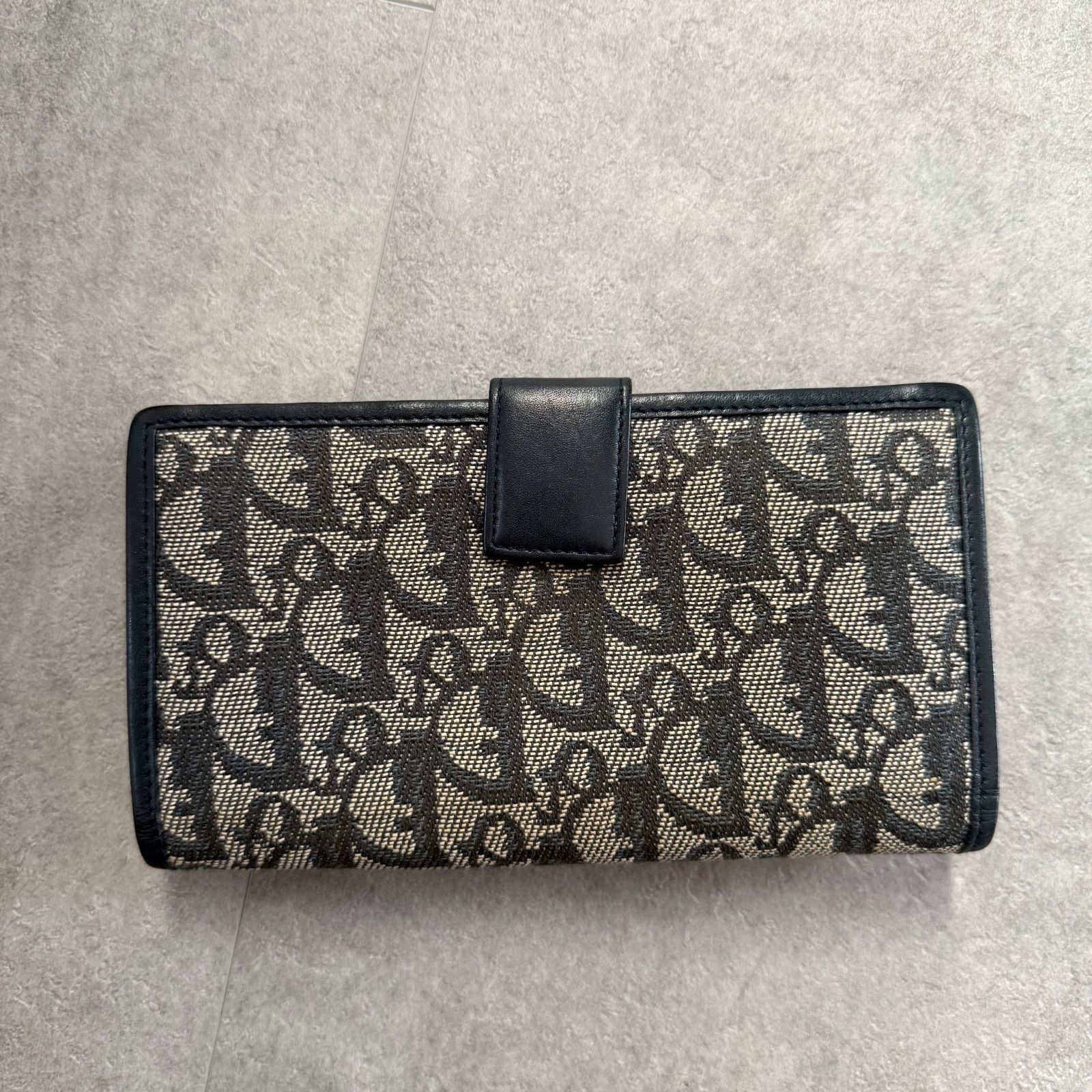 クリスチャンディオール トロッター 二つ折り長財布 ネイビー キャンバス レザー 1017004116278-2.jpg