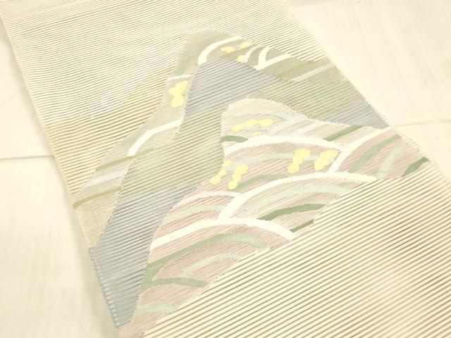 平和屋着物＊夏物　絽綴れ　八寸名古屋帯　抽象文様　逸品　DAAX0258cm 平和屋着物＊夏物 絽綴れ 八寸名古屋帯 抽象文様 逸品 DAAX0258cm