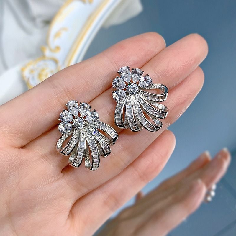 ピアス 両耳用 人工ダイヤモンド シルバー925 人工ダイヤ 人工宝石 