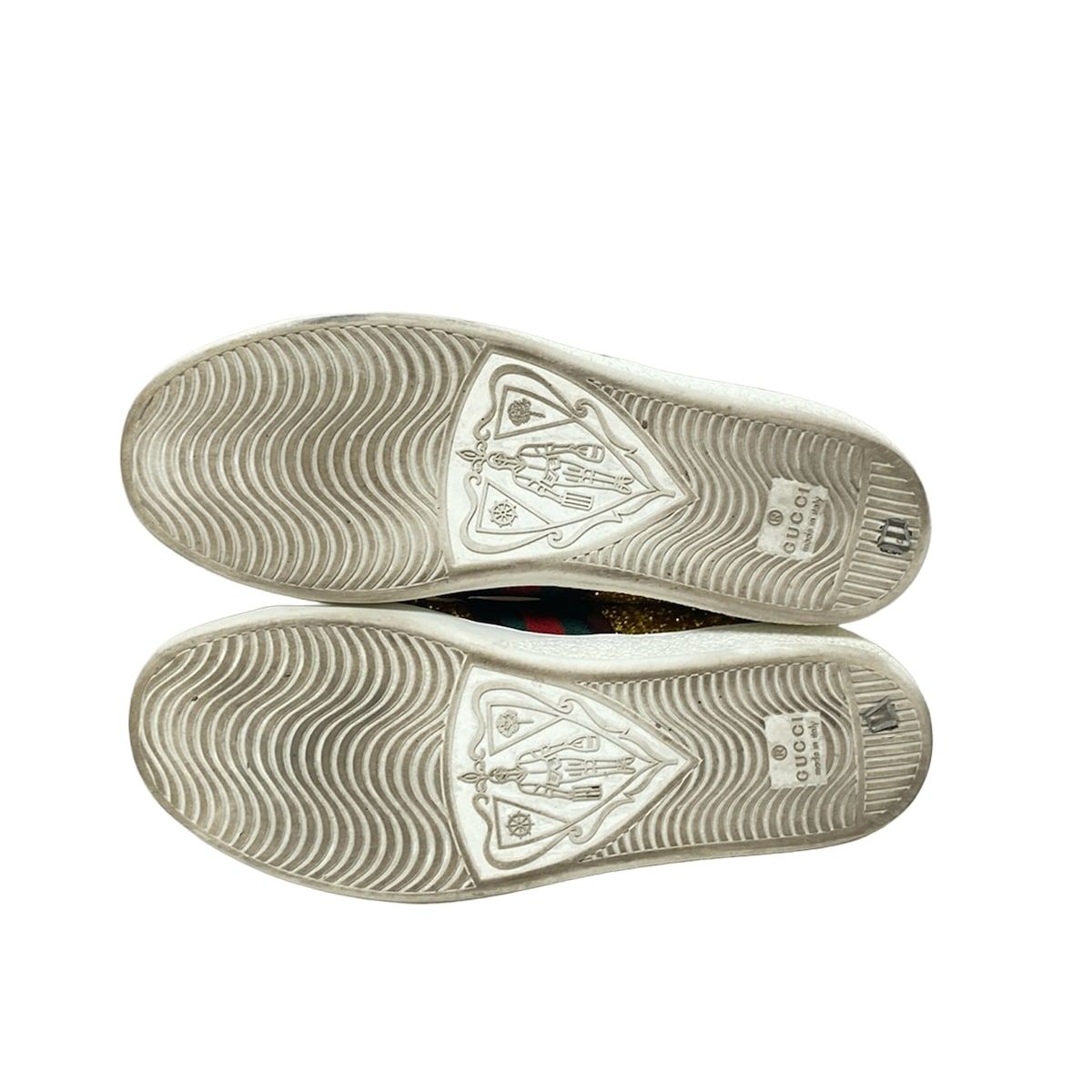 GUCCI グッチ スニーカー 36 レディース シェリー 475610 ゴールド×ダークグリーン×マルチ シェリー ウェブ レザー KIN-KAAI_COM