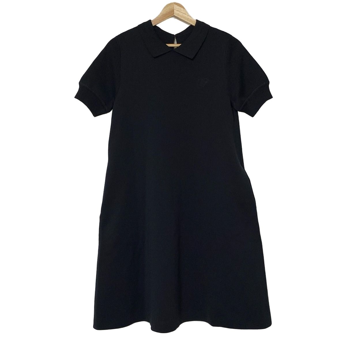 FOXEY NEW YORK フォクシーニューヨーク ワンピース サイズ38 M レディース - 43026 黒×白 半袖|ロング|パール