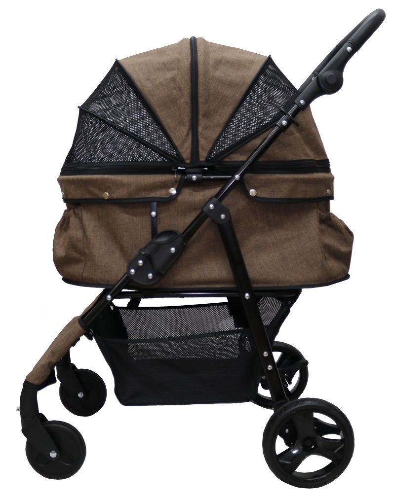 大幅値引き中 33％ＯＦＦ 耐荷重30kg ココハート ４輪ペットカート|ペットバギー 甘えん坊バギーBIG ブラウン 中型犬 多頭飼い