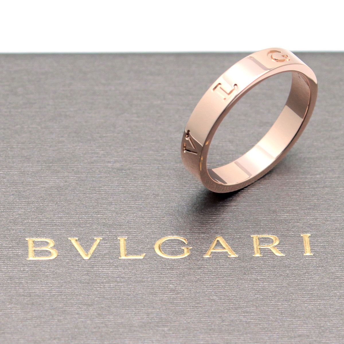 中古 美品 】ブルガリ BVLGARI 指輪 新品仕上済 K18PG ビー・ゼロワン  