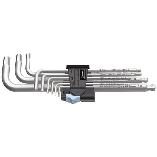 WERA ヴェラ ボール付ヘックスプラス L型 レンチ ステンレス製 対辺1.5-10mm 9本組セット 022720 工具 ツール DIY 作業工具 道具
