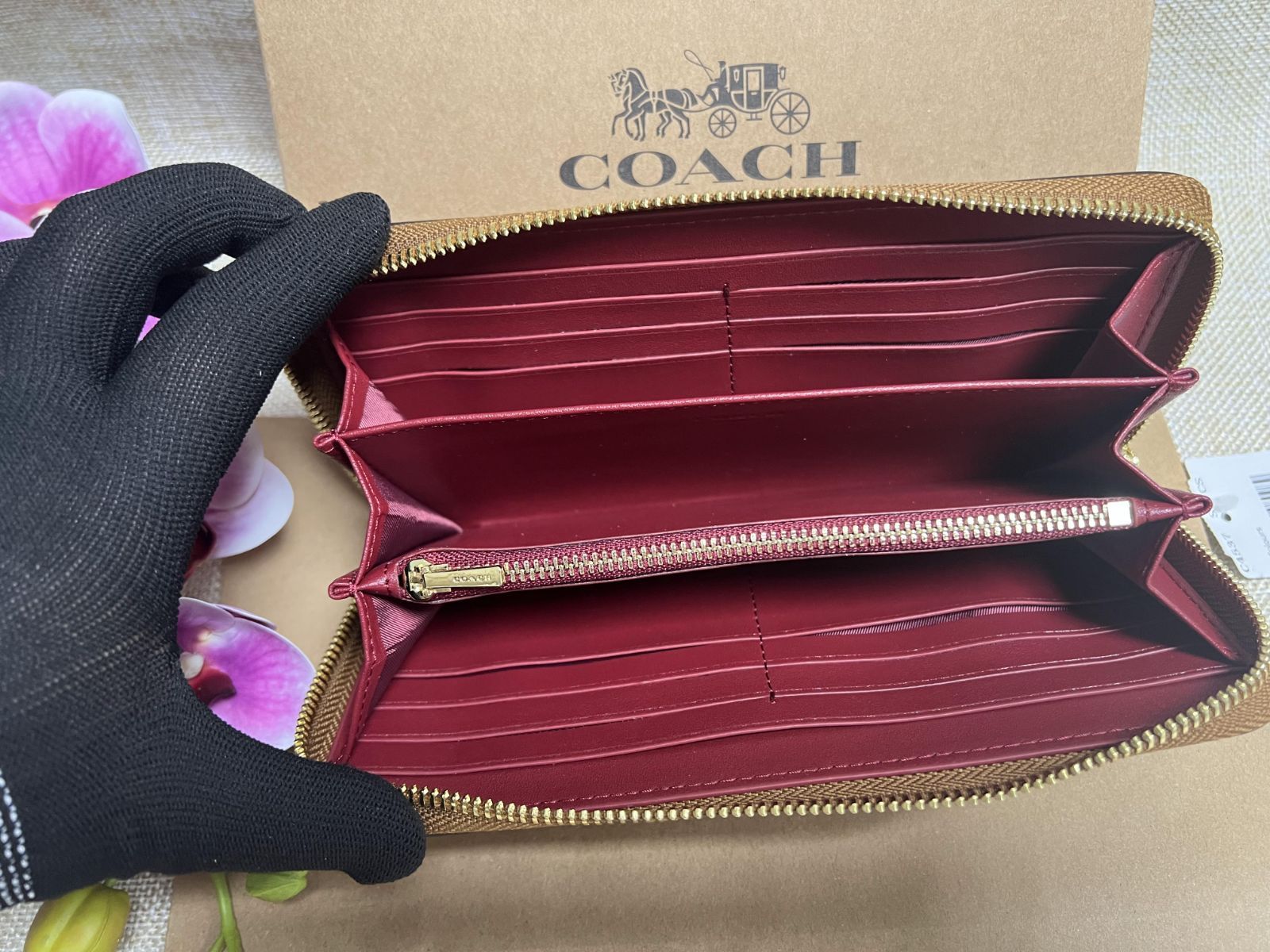 コーチ COACH 財布 長財布 ラウンドファスナー レインボー