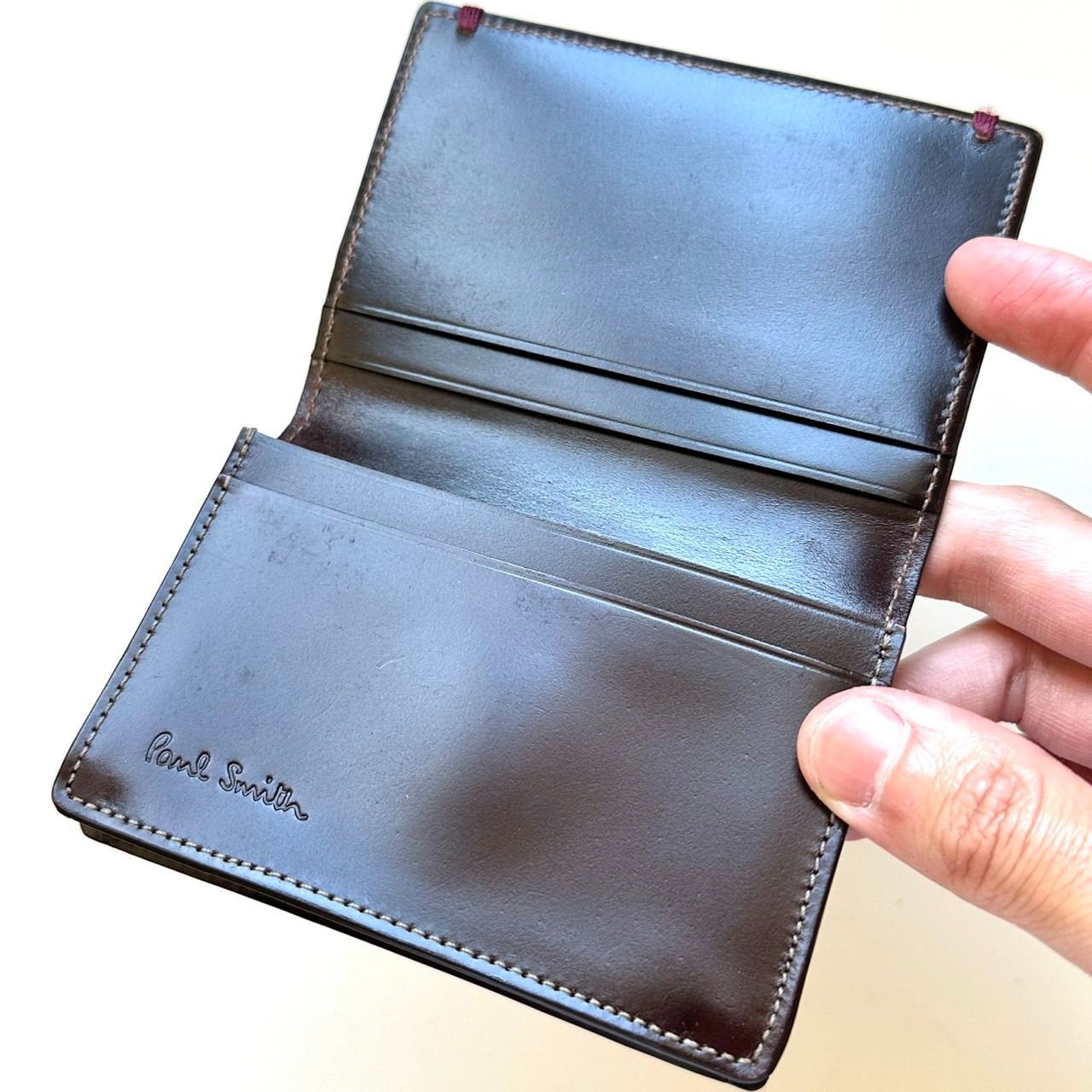 【美品】ポールスミス名刺入れ　コードバン コードバン 名刺入れ（ダークグリーン） ｜ポール・スミス