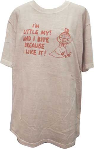 ムーミン Tシャツ リトルミイ ピグメント 刺繍 MM-9112BGベージュ フリーサイズ ムーミン Tシャツ リトルミイ ピグメント 刺繍 MM-9112BG