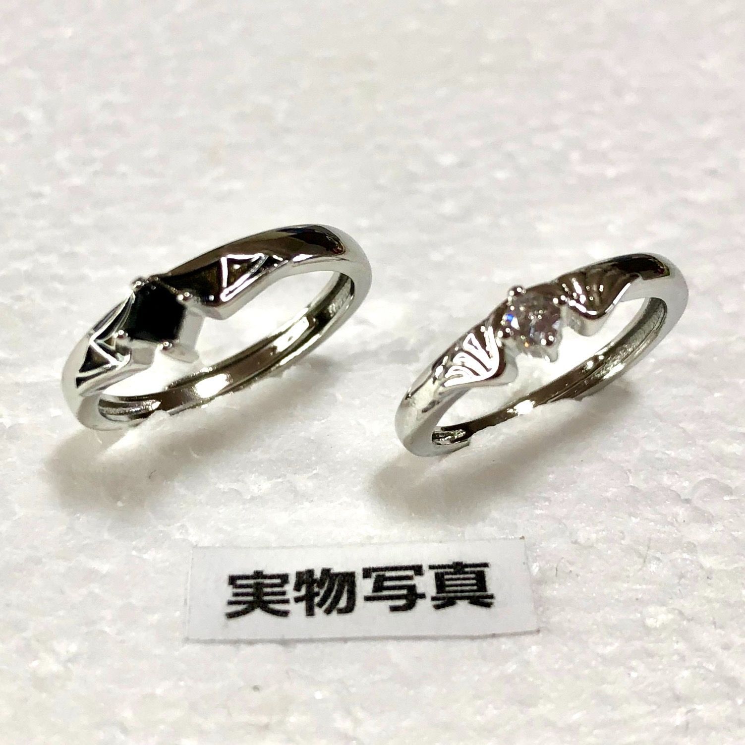 20-60代からのファッション通販  天使 悪魔 ペアリング 指輪 つばさ ツバサ 翼 フリーサイズ アクセサリー