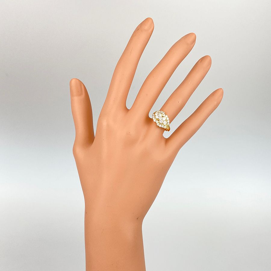 新入荷 未使用品 k18 天然ダイヤモンド リング