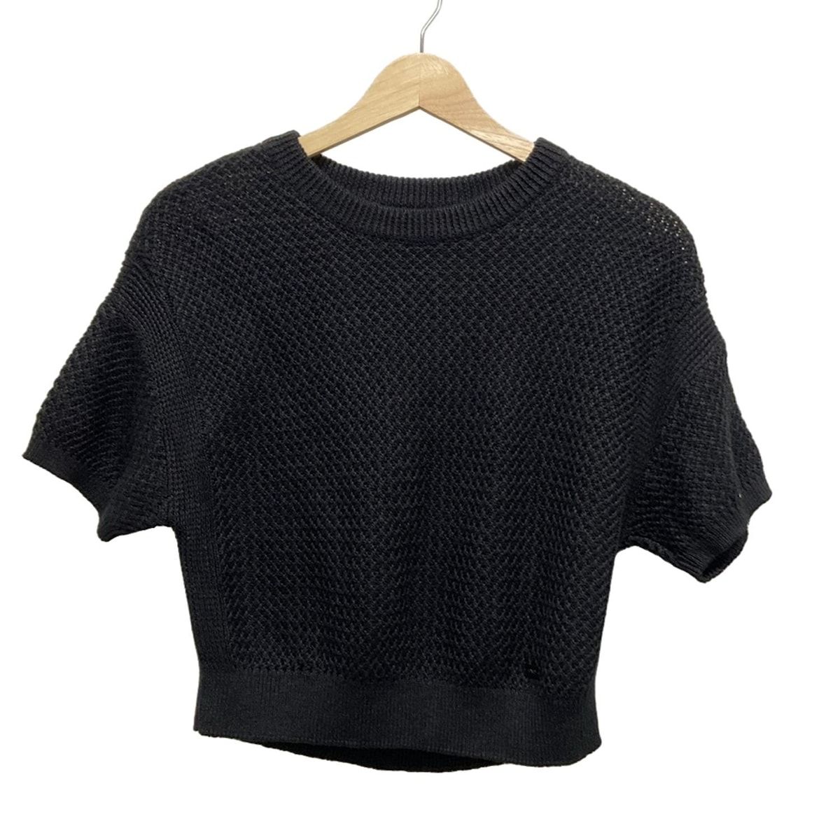 FOXEY フォクシー 半袖カットソー サイズ40 M レディース - 39676 黒 クルーネック|麻