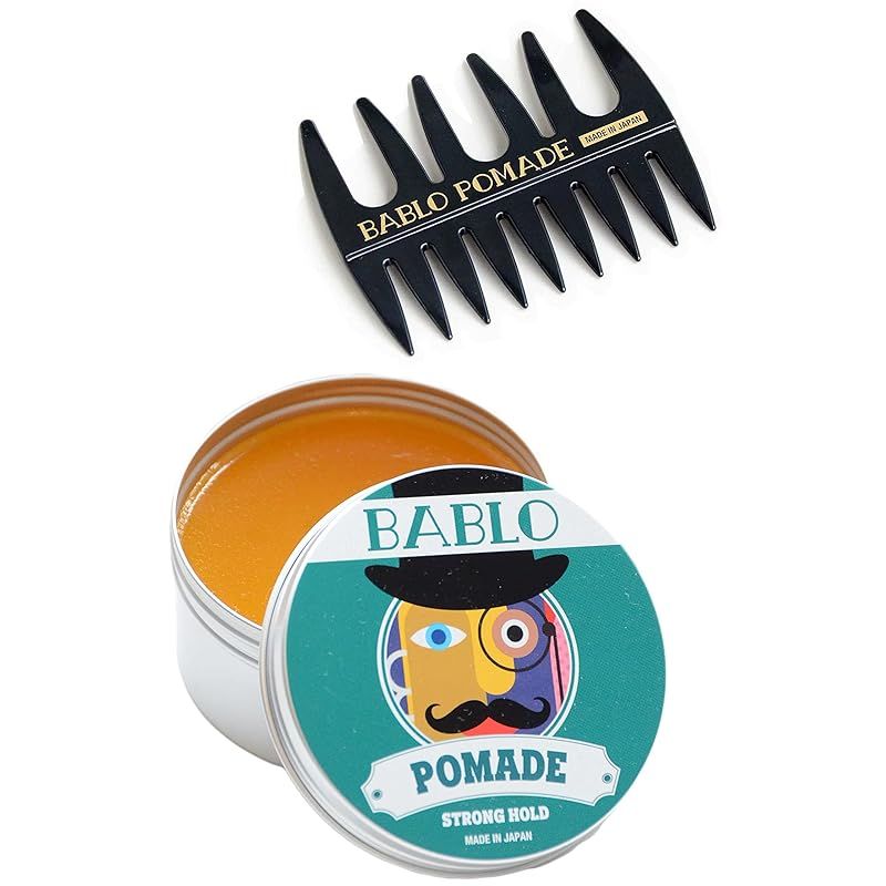 バブロ ポマード ストロングホールド 整髪料 水性 ヘア グリース ヘアワックス メッシュコーム 付属