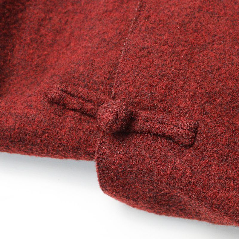 JURGEN LEHL ヨーガンレール ウールフェルト　圧縮コート ロングコート ヨーガンレール Jurgen Lehl 縮絨ウールロングコート M/レッド