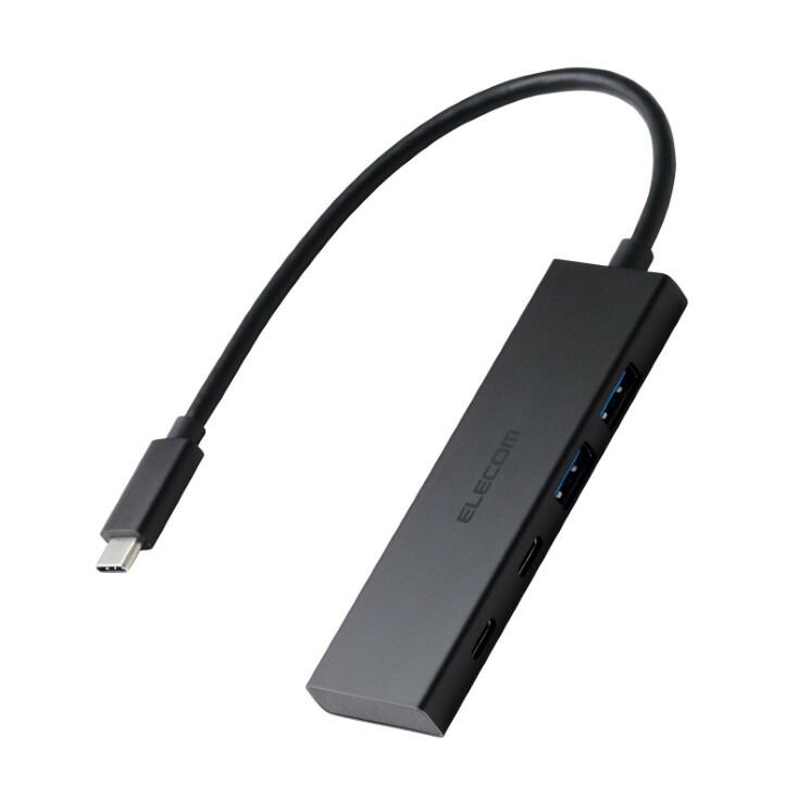 正規品，SALE エレコム USB Type-C ハブ 4ポート 10Gbps 高速 PD 100W 【 MacBook iPad Windows 等対応 】 薄型 USB-C ×2 USB-A ×2 ブラック 【５営業日以内発送】 【佐川急便にて発送】 USBハブ