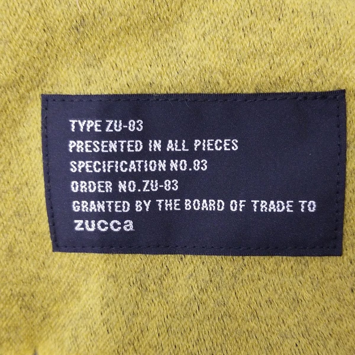 ZUCCA(ズッカ) マフラー美品 - ダークイエロー×ライトグレー