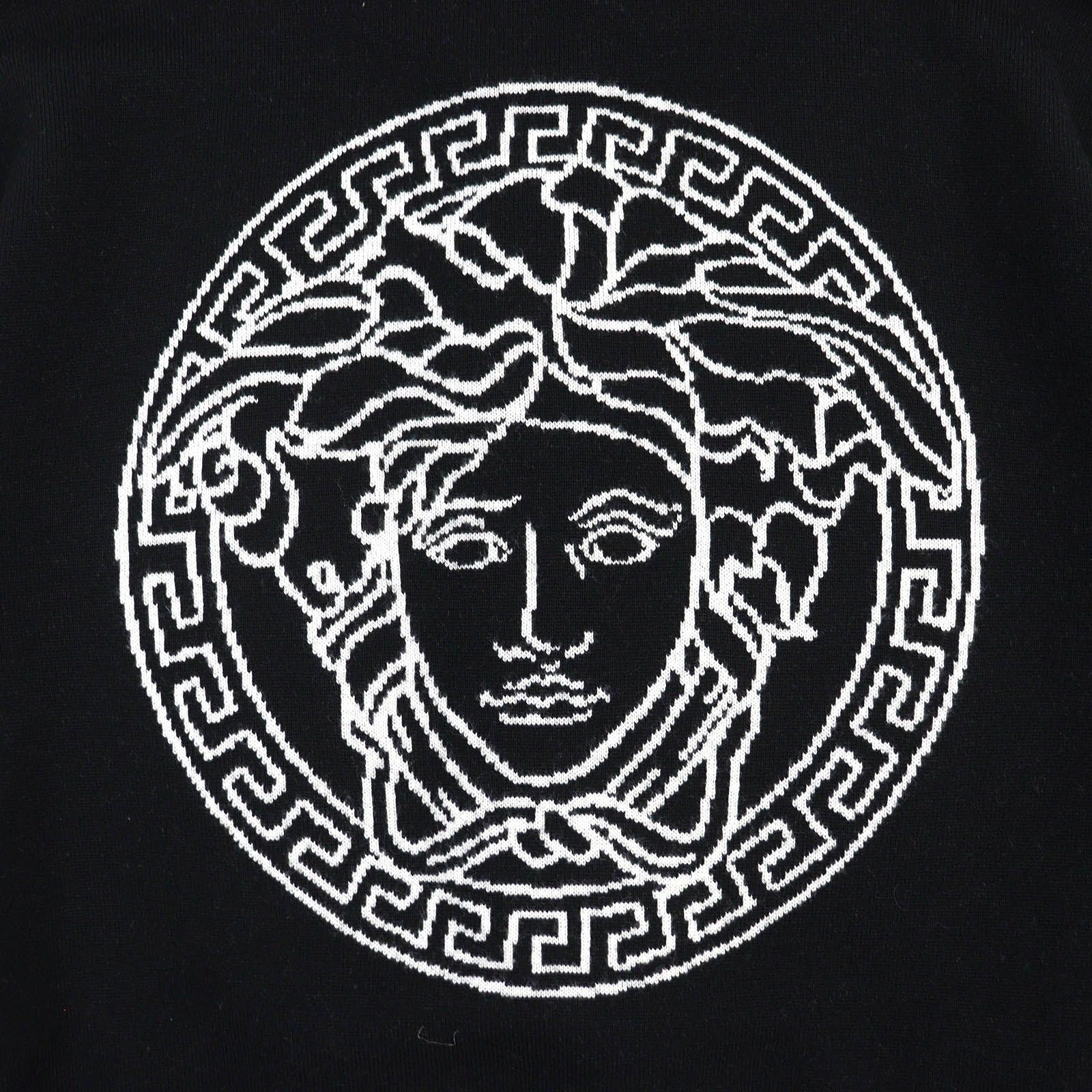 ヴェルサーチメドューサジップアップニットジャケットブラック48