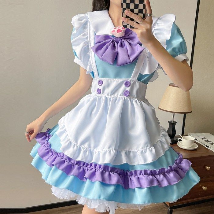 メイド服 コスプレ 可愛い服 リボン ロリータ ゴスロリアリス風