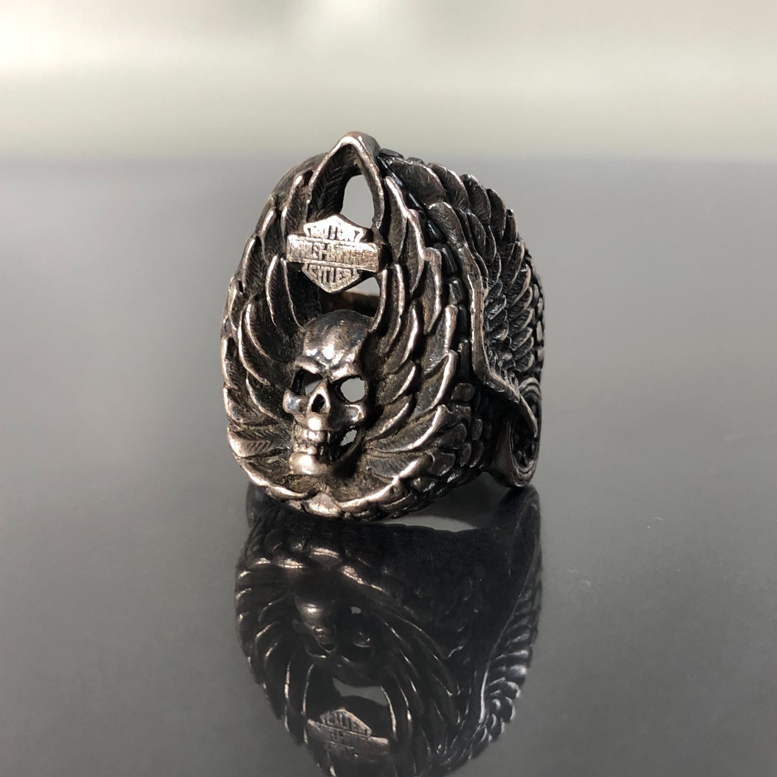 HARLEY DAVIDSON ハーレーダビッドソン 指輪 リング スカル Harley-Davidson 17号 指輪 silver刻印 スカル ガイコツ 骸骨