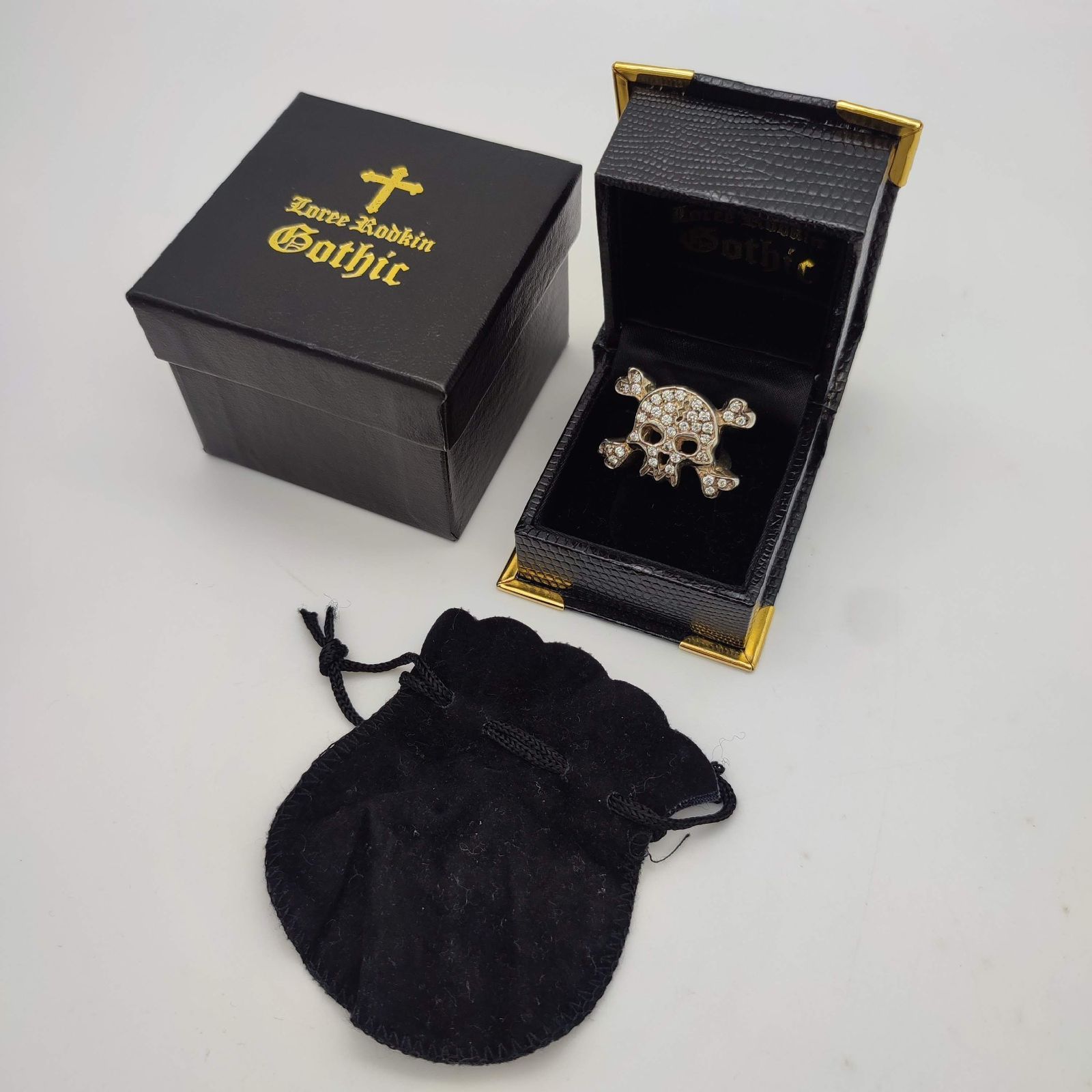 Loree Rodkin スカル　パヴェリング　クロスボーン　シルバー925 Loree Rodkin Skull Bone Cross Ring Pave Zirconia Silver 925
