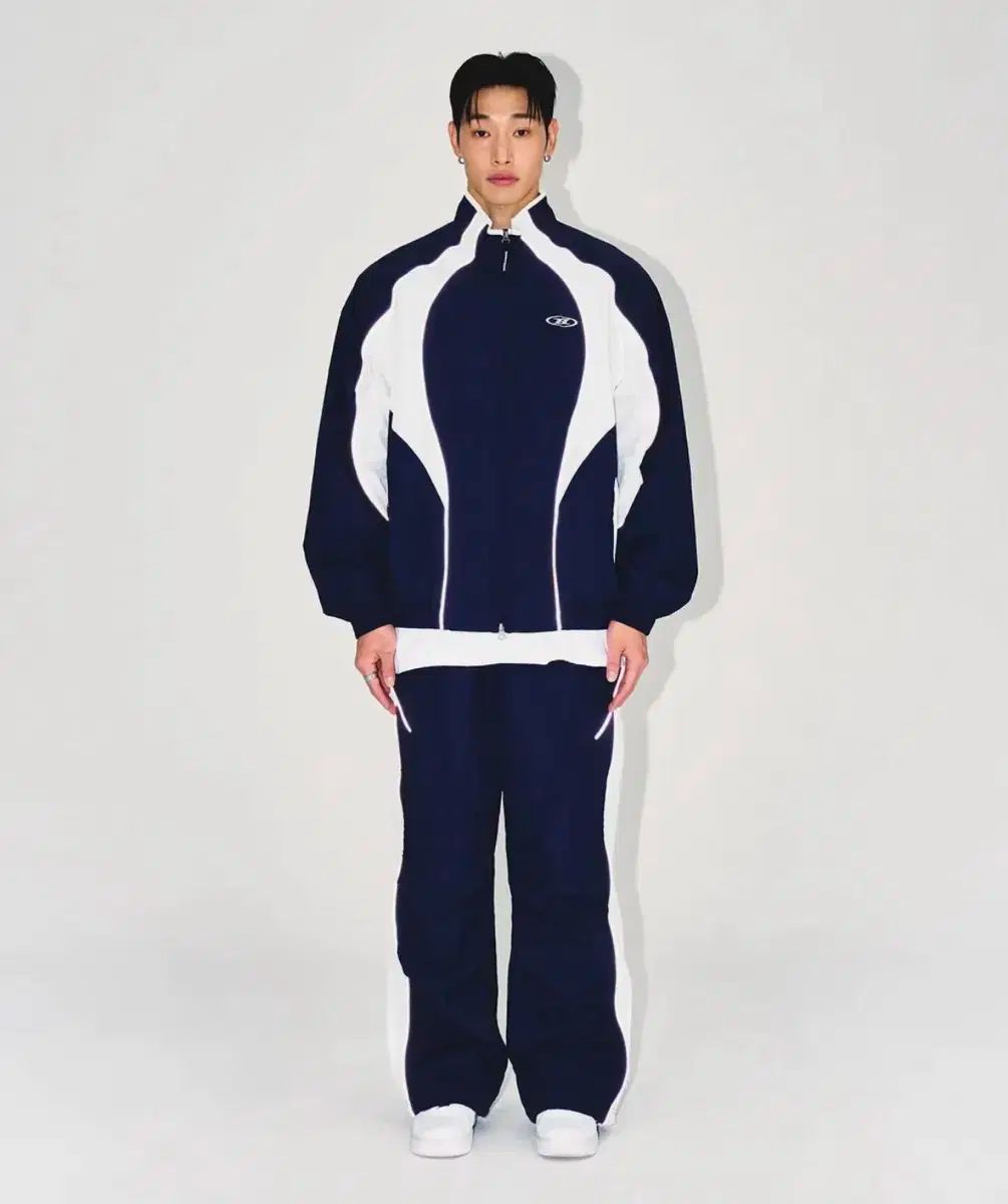 BORN TO WIN ナイロン ブロック パンツ ネイビー 1