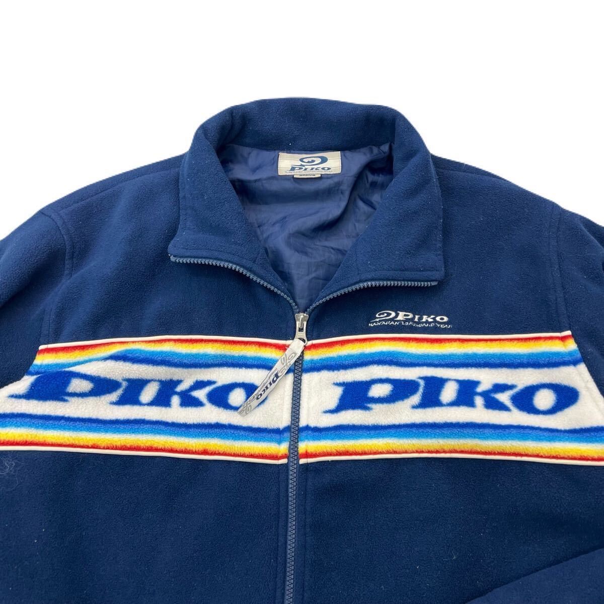 PIKO オールド ピコ ネイビー サーフ ロゴ 厚手 フリース ジャケット 