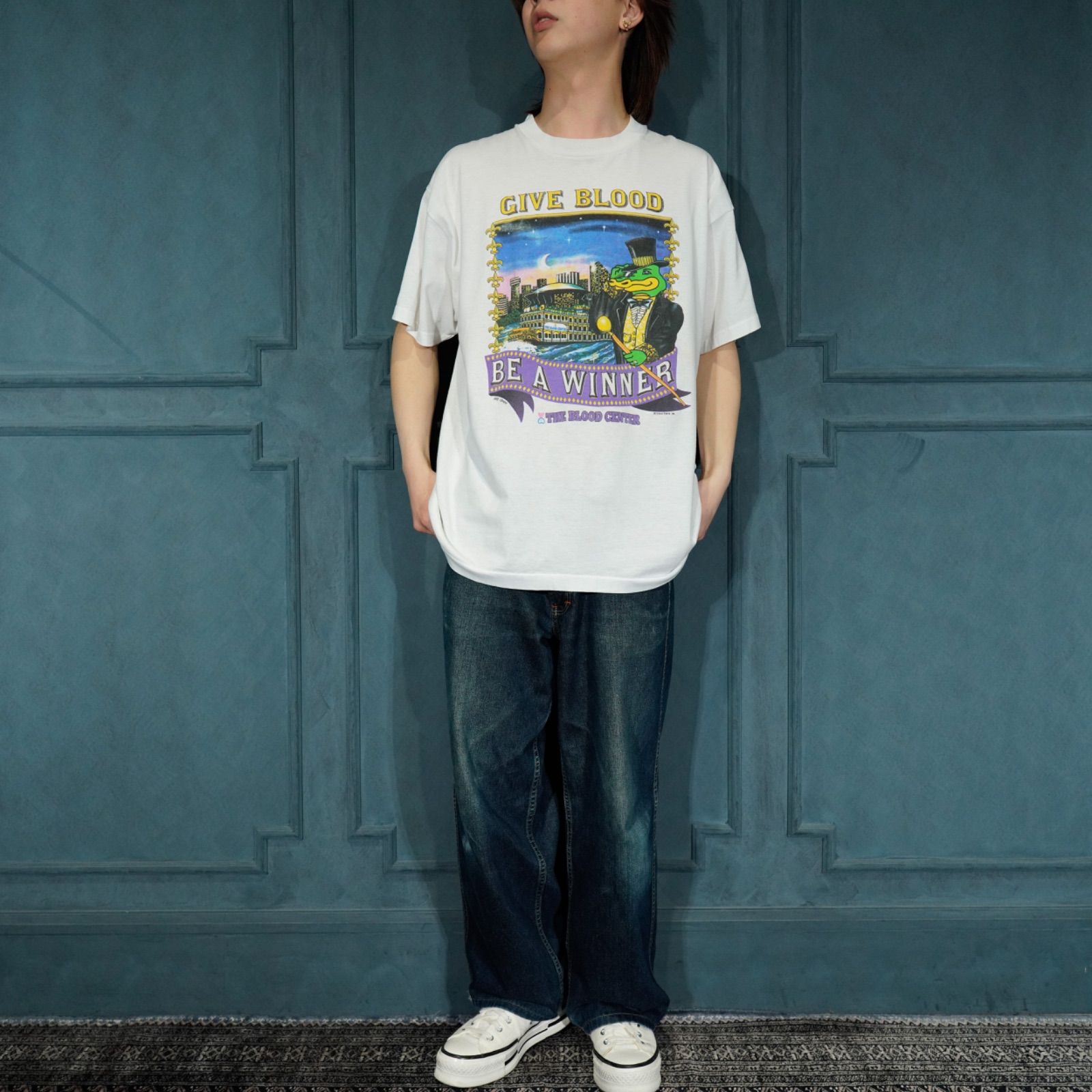 ameri vintage Tシャツ 90's USA VINTAGE FRUIT OF THE LOOM BEST ANIMAL PRINT DESIGN
