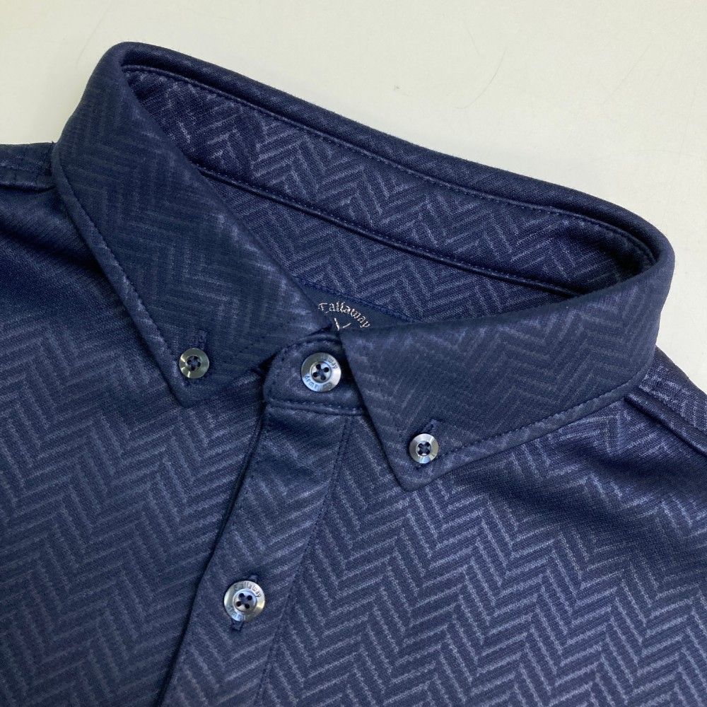 サイズ：M CALLAWAY キャロウェイ 長袖ポロシャツ ネイビー系