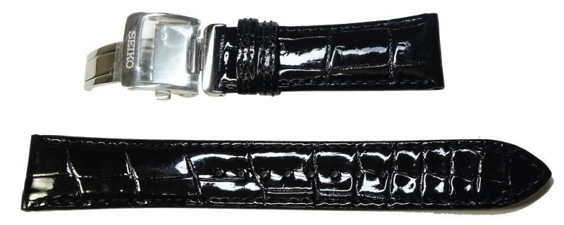 セイコー 20mm 時計バンド メカニカル プレザージュ純正ベルト クロコダイル 黒 SARD007 SARW005 SARX011 SARX027 純正 L07Y014J9 メンズ