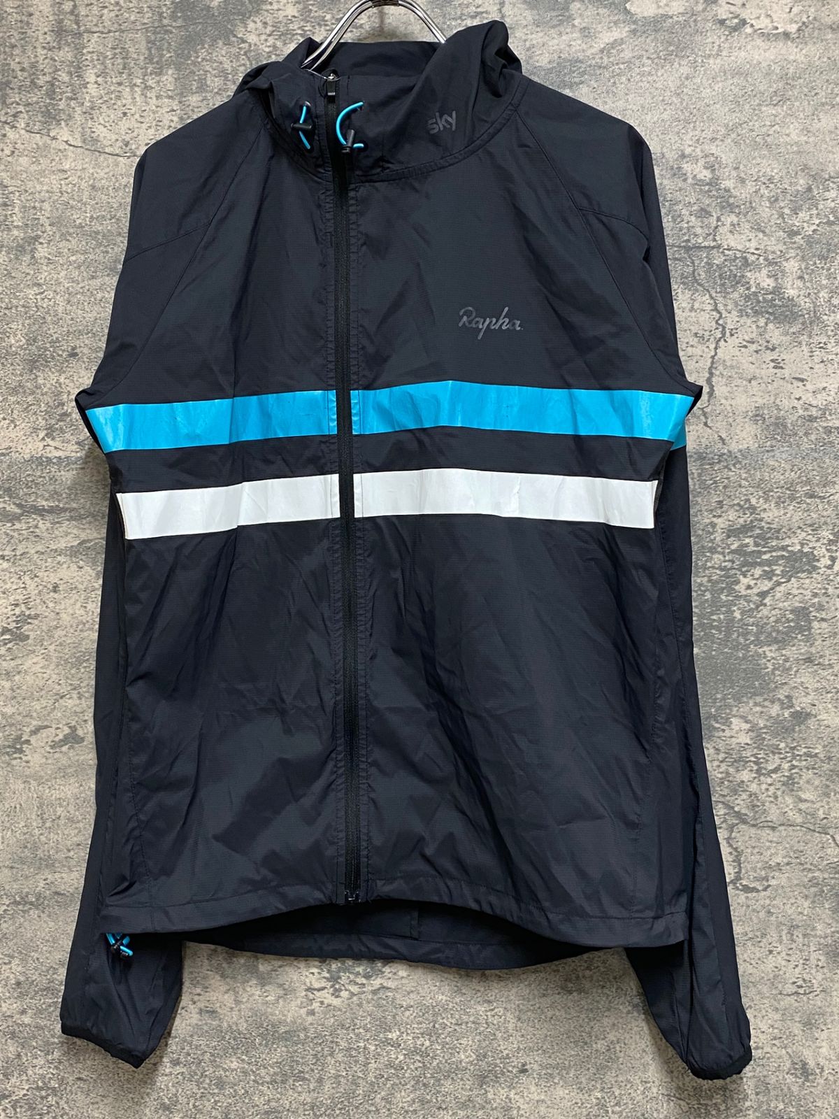 JN158 ラファ Rapha MEN’S SPRAY JACKET 長袖 ウィンドブレーカー 黒 M TEAM Sky