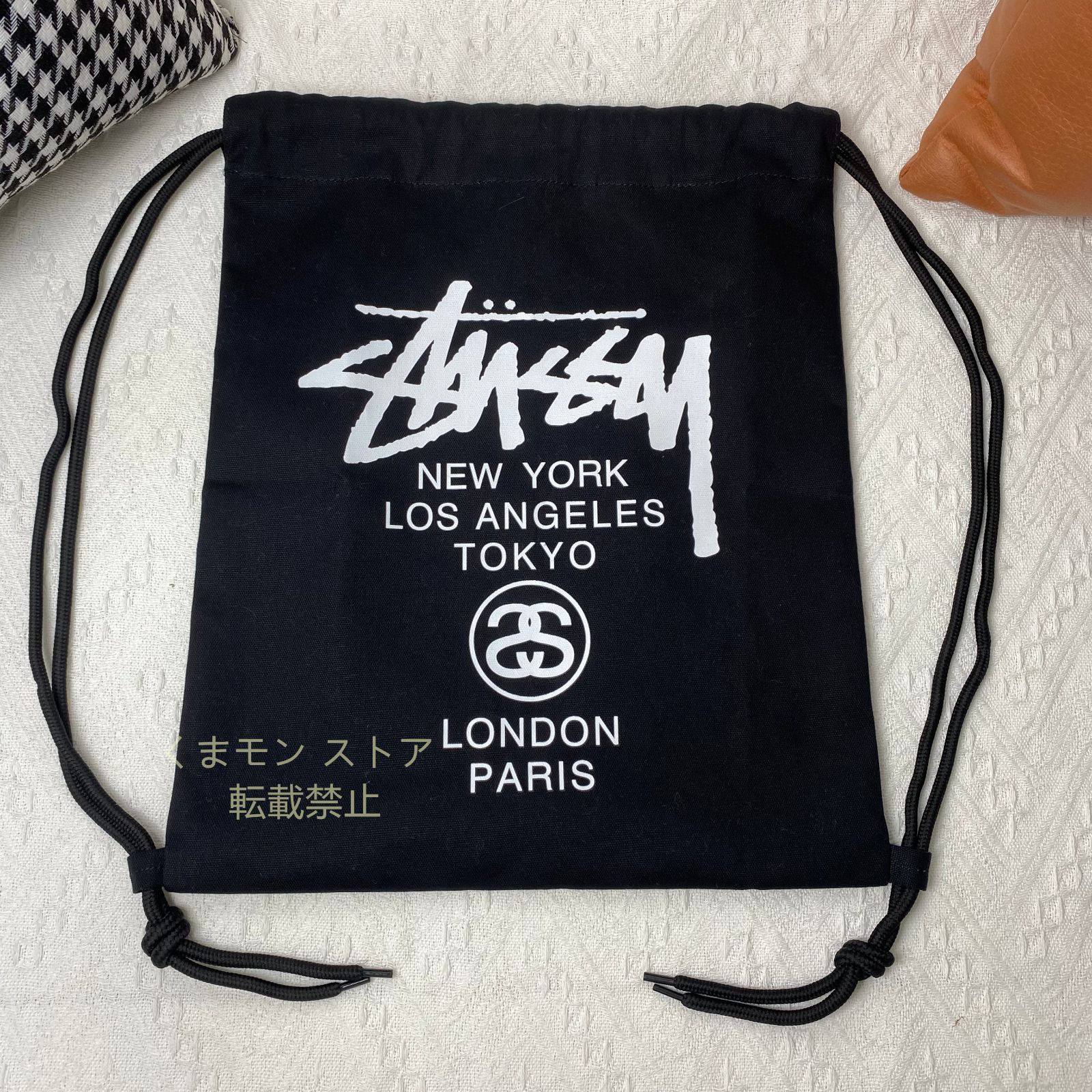 Stussy ロゴ入り エコバッグ アイボリー