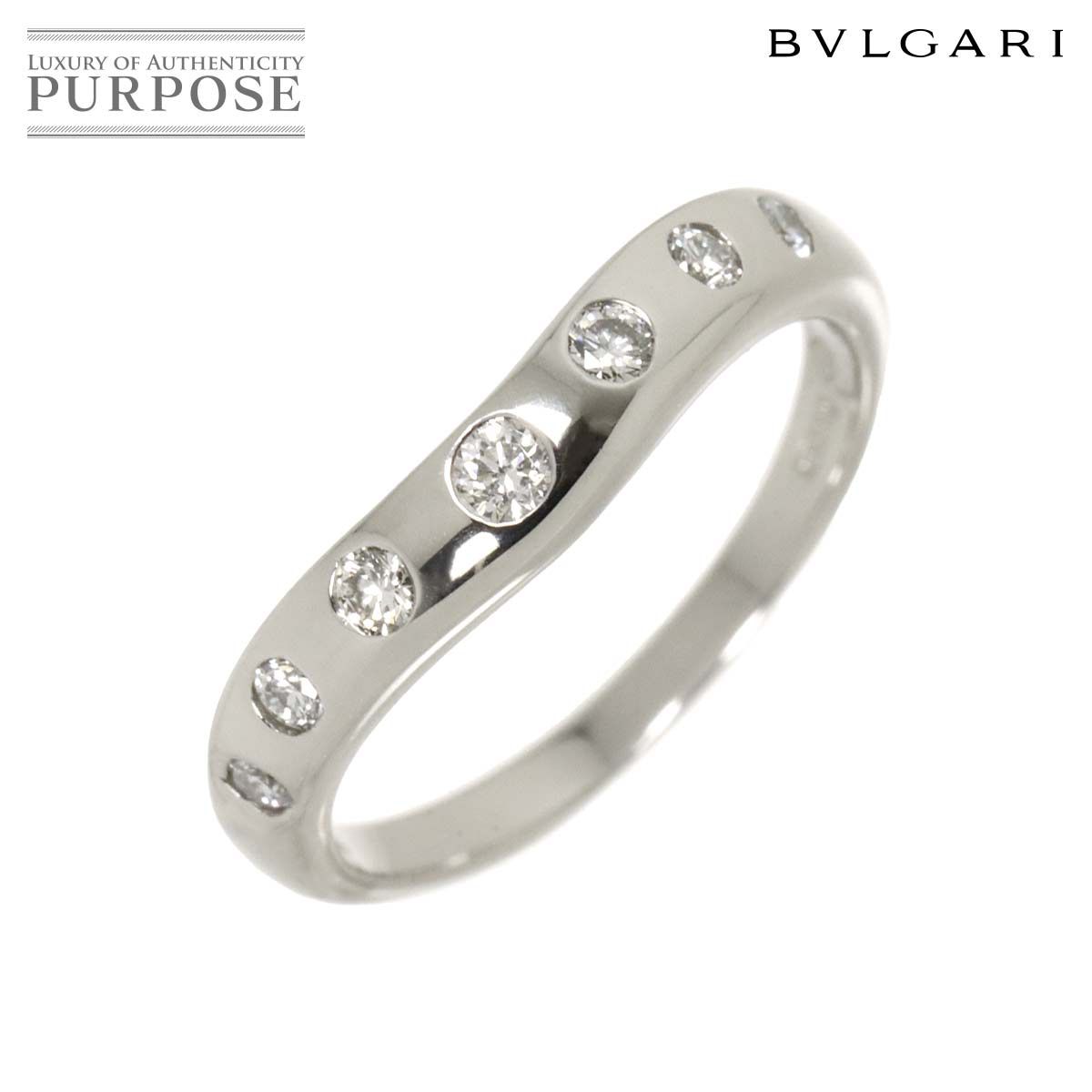 ブルガリ BVLGARI コロナ 7号 リング ダイヤ 7P Pt プラチナ