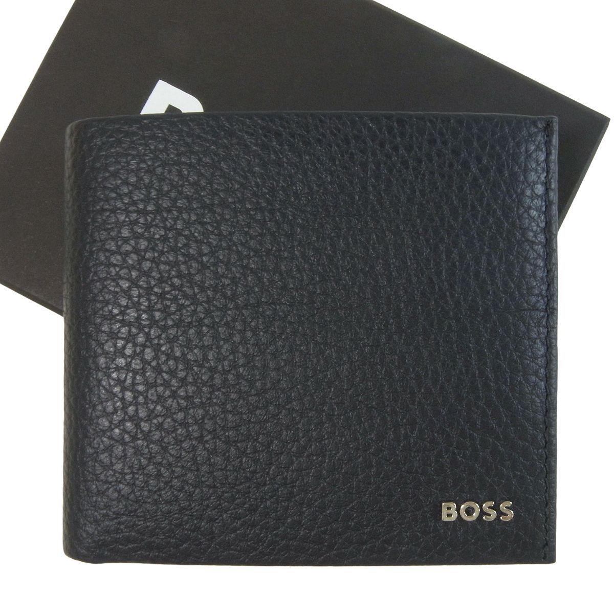 ヒューゴボス HUGO BOSS 財布 小銭入れ付き ◆ ◆ メンズ 二つ折り ウォレット 型押し牛革 グレインレザー ダークブルー 50529513 10242583 HB-481