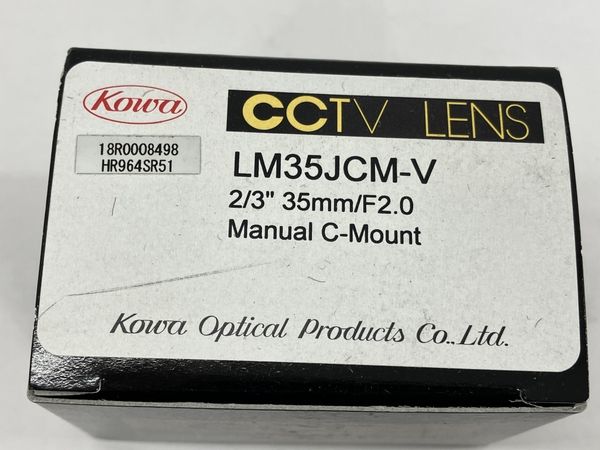 Kowa LM35JCM-V 2/3 35mm F2.0 耐振動 耐衝撃設計 メガピクセル対応