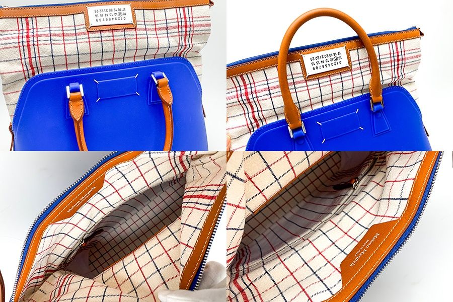 MaisonMargiela メゾンマルジェラ ブルー 青 チェック 5AC ラージ 2way