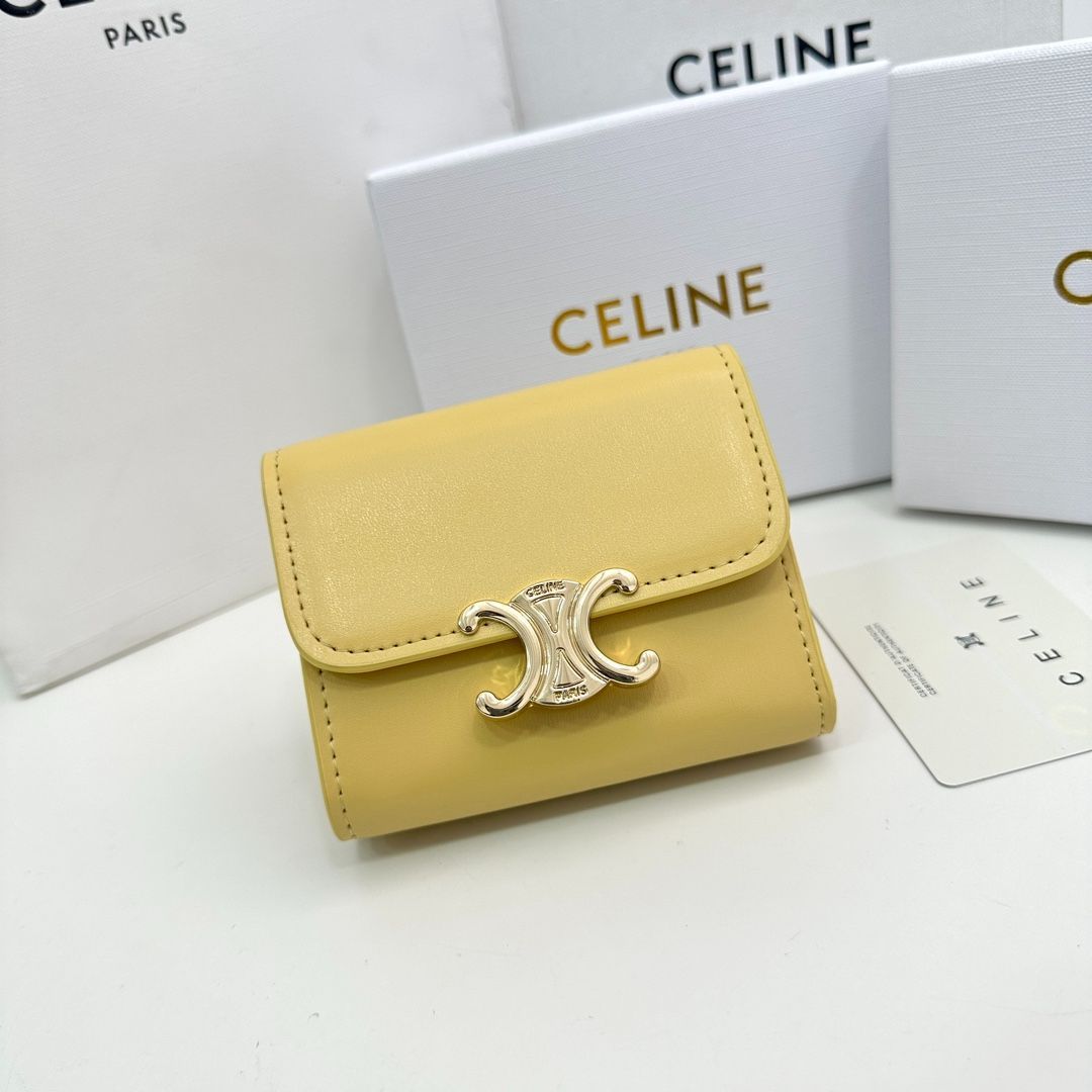 CELINE✨セリーヌ 財布 三つ折り財布 トリオンフ イエロー - Nanami