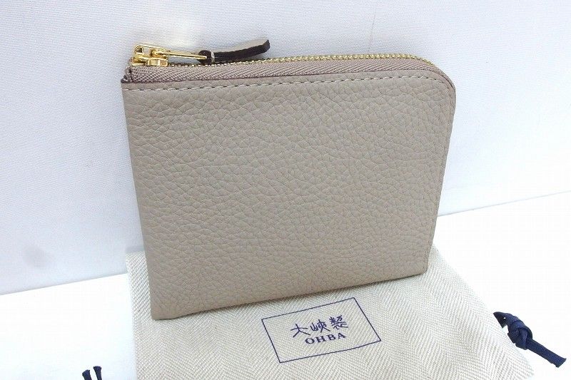 221837 OHBA 大峽製鞄 Lジップ札入れ マルチケース L字型ジップ ミニ財布 0051-3-GMS ライトグレー