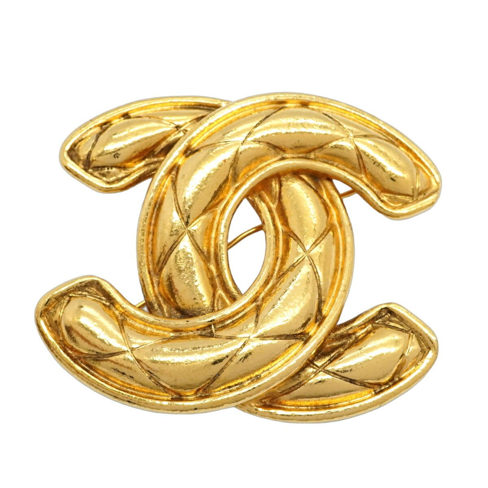 シャネル Chanel シャネル ブローチ ココマーク マトラッセ GPメッキ ゴールドレディース