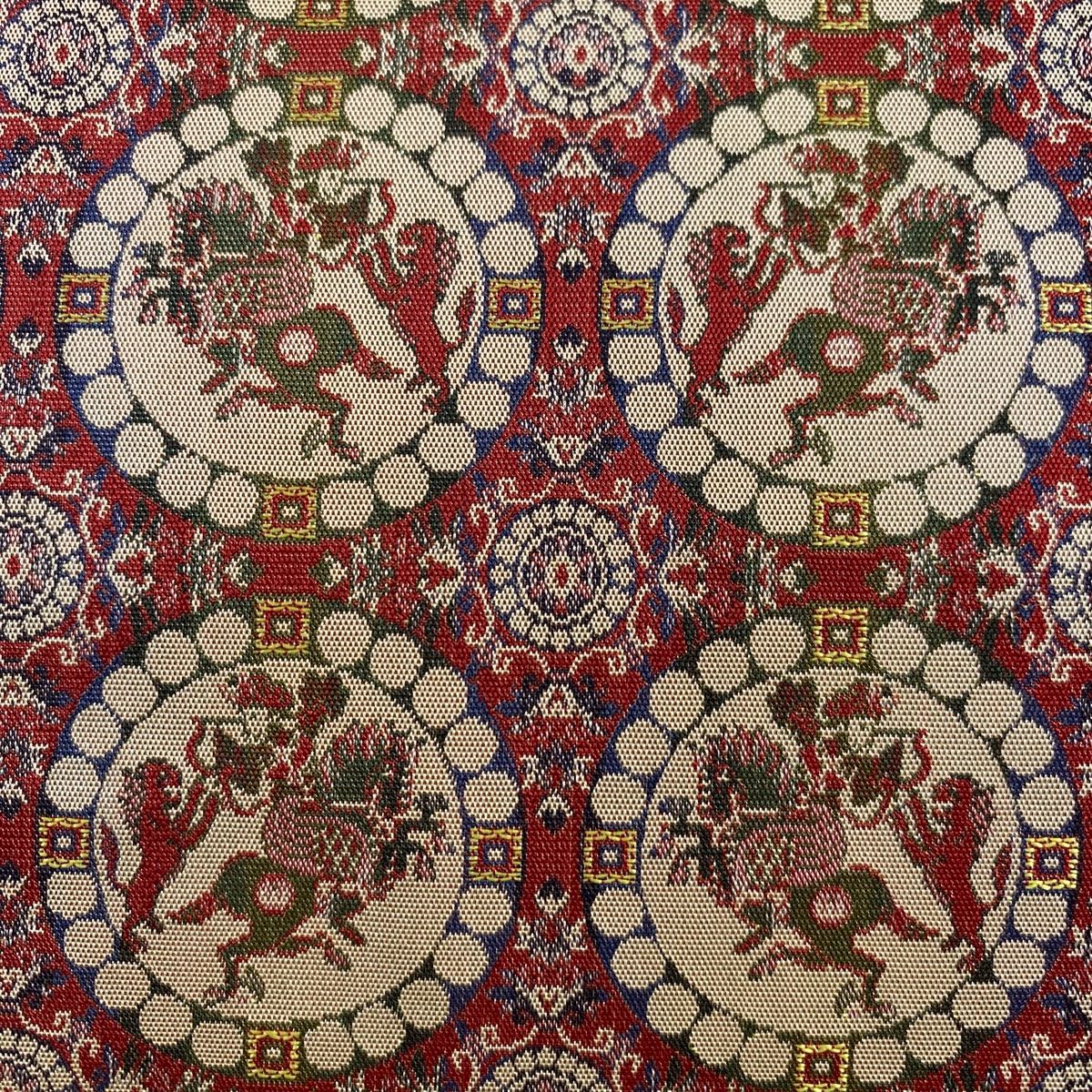 開き名古屋帯 美品 名品 龍村美術織物 比翼仕立て 獅子狩文錦