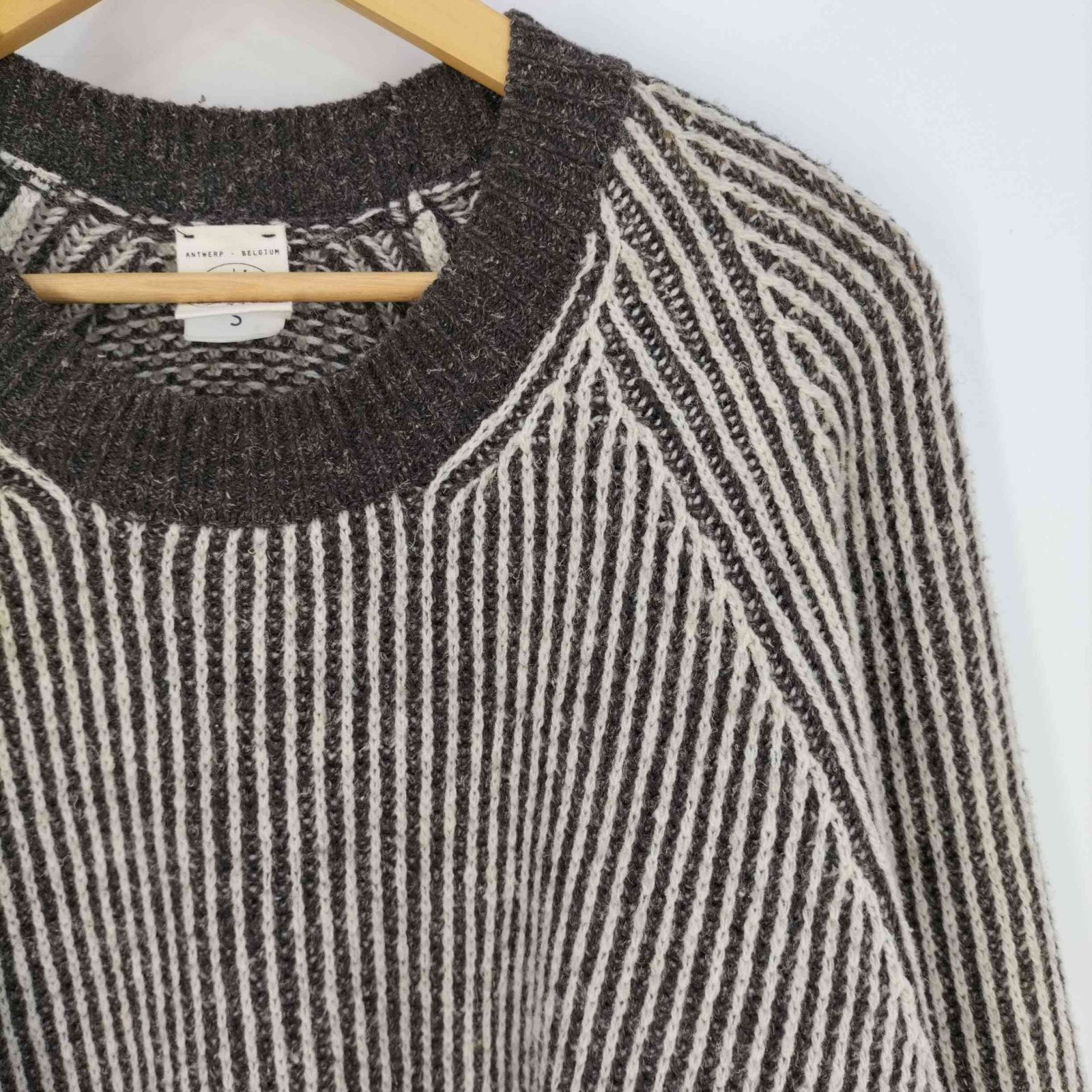 ヤン ヤン ヴァン エシュ JAN JAN VAN ESSCHE KNIT#49 STRIPED LOOSE FIT KNITTED CREW  NECK SWEATER メンズ import：S - メルカリ