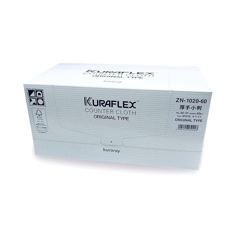クラレクラフレックス Kuraray Kuraflex クラフレックス カウンタークロス 小判厚手 60枚入 ホワイト ZN1020-60 1