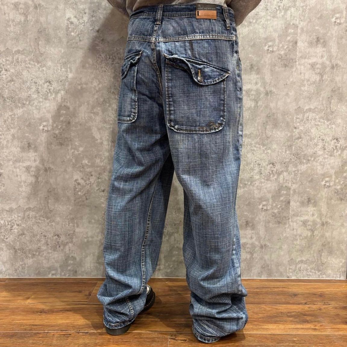 古着 00s ROCAWEAR デニムパンツ ワイド baggy Y2K シティ